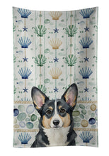 Load image into Gallery viewer, Black and White Cardigan Welsh Corgi Coastal Sea Glass Kitchen Towel