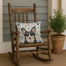 Load image into Gallery viewer, Black and White Cardigan Welsh Corgi Coastal Sea Glass Throw Pillow