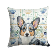 Load image into Gallery viewer, Blue Merle Cardigan Welsh Corgi Coastal Sea Glass Throw Pillow
