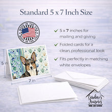 Load image into Gallery viewer, Brindle Cardigan Welsh Corgi Coastal Sea Glass Greeting Cards Pack of 8