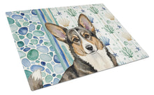 Load image into Gallery viewer, Brindle Cardigan Welsh Corgi Coastal Sea Glass Glass Cutting Board