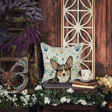 Load image into Gallery viewer, Brindle Cardigan Welsh Corgi Coastal Sea Glass Throw Pillow
