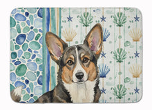 Load image into Gallery viewer, Brindle Cardigan Welsh Corgi Coastal Sea Glass Memory Foam Kitchen Mat