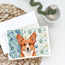 Load image into Gallery viewer, Red Cardigan Welsh Corgi Coastal Sea Glass Greeting Cards Pack of 8