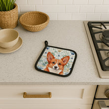 Load image into Gallery viewer, Red Cardigan Welsh Corgi Coastal Sea Glass Pair of Pot Holders
