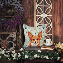 Load image into Gallery viewer, Red Cardigan Welsh Corgi Coastal Sea Glass Throw Pillow