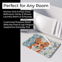 Load image into Gallery viewer, Red Cardigan Welsh Corgi Coastal Sea Glass Memory Foam Kitchen Mat