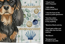 Load image into Gallery viewer, Black and Tan Cavalier Spaniel Coastal Sea Glass Kitchen Towel