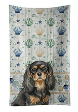 Load image into Gallery viewer, Black and Tan Cavalier Spaniel Coastal Sea Glass Kitchen Towel