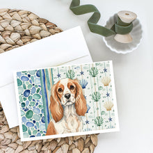 Load image into Gallery viewer, Blenheim Cavalier Spaniel Coastal Sea Glass Greeting Cards Pack of 8