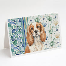 Load image into Gallery viewer, Blenheim Cavalier Spaniel Coastal Sea Glass Greeting Cards Pack of 8