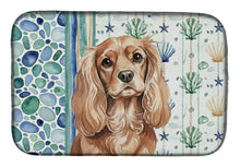 Load image into Gallery viewer, Ruby Cavalier Spaniel Coastal Sea Glass Dish Drying Mat