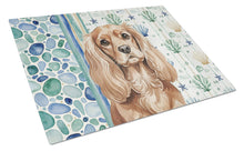 Load image into Gallery viewer, Ruby Cavalier Spaniel Coastal Sea Glass Glass Cutting Board