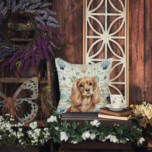 Load image into Gallery viewer, Ruby Cavalier Spaniel Coastal Sea Glass Throw Pillow