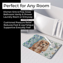 Load image into Gallery viewer, Ruby Cavalier Spaniel Coastal Sea Glass Memory Foam Kitchen Mat