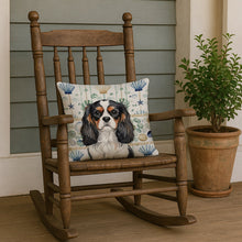 Load image into Gallery viewer, Tricolor Cavalier Spaniel Coastal Sea Glass Throw Pillow