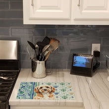 Load image into Gallery viewer, Cavapoo Coastal Sea Glass Glass Cutting Board