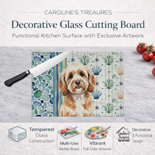 Load image into Gallery viewer, Cavapoo Coastal Sea Glass Glass Cutting Board