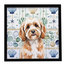 Load image into Gallery viewer, Cavapoo Coastal Sea Glass Framed Metal Print