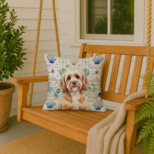 Load image into Gallery viewer, Cavapoo Coastal Sea Glass Throw Pillow