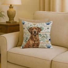 Load image into Gallery viewer, Chesapeake Bay Retriever Coastal Sea Glass Throw Pillow
