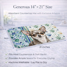 Load image into Gallery viewer, Chihuahua Coastal Sea Glass Dish Drying Mat