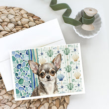 Load image into Gallery viewer, Chihuahua Coastal Sea Glass Greeting Cards Pack of 8