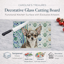 Load image into Gallery viewer, Chihuahua Coastal Sea Glass Glass Cutting Board