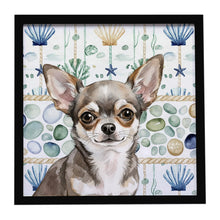 Load image into Gallery viewer, Chihuahua Coastal Sea Glass Framed Metal Print