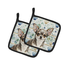 Load image into Gallery viewer, Chihuahua Coastal Sea Glass Pair of Pot Holders