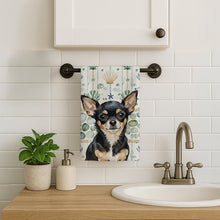 Load image into Gallery viewer, Black and Tan Chihuahua Coastal Sea Glass Kitchen Towel