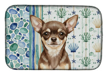 Load image into Gallery viewer, Chocolate Chihuahua Coastal Sea Glass Dish Drying Mat