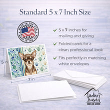 Load image into Gallery viewer, Chocolate Chihuahua Coastal Sea Glass Greeting Cards Pack of 8