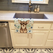 Load image into Gallery viewer, Chocolate Chihuahua Coastal Sea Glass Kitchen Towel