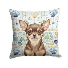 Load image into Gallery viewer, Chocolate Chihuahua Coastal Sea Glass Throw Pillow