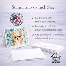 Load image into Gallery viewer, Fawn Chihuahua Coastal Sea Glass Greeting Cards Pack of 8