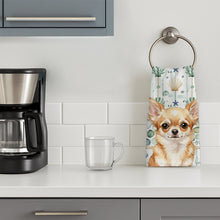 Load image into Gallery viewer, Fawn Chihuahua Coastal Sea Glass Kitchen Towel