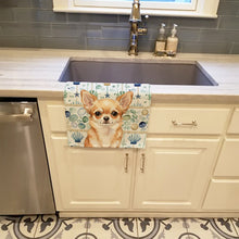 Load image into Gallery viewer, Fawn Chihuahua Coastal Sea Glass Kitchen Towel