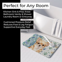 Load image into Gallery viewer, Fawn Chihuahua Coastal Sea Glass Memory Foam Kitchen Mat