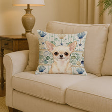 Load image into Gallery viewer, Cream Chihuahua Coastal Sea Glass Throw Pillow