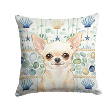 Load image into Gallery viewer, Cream Chihuahua Coastal Sea Glass Throw Pillow