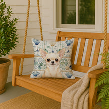Load image into Gallery viewer, Cream Chihuahua Coastal Sea Glass Throw Pillow