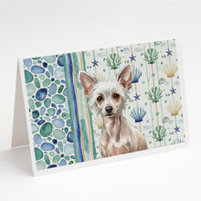 Load image into Gallery viewer, Hairless Chinese Crested Coastal Sea Glass Greeting Cards Pack of 8