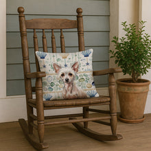 Load image into Gallery viewer, Hairless Chinese Crested Coastal Sea Glass Throw Pillow