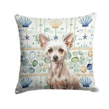 Load image into Gallery viewer, Hairless Chinese Crested Coastal Sea Glass Throw Pillow