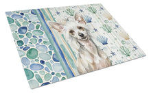 Load image into Gallery viewer, Hairless Mottled Pattern Chinese Crested Coastal Sea Glass Glass Cutting Board