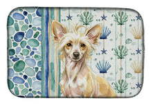 Load image into Gallery viewer, Hairless Palomino Chinese Crested Coastal Sea Glass Dish Drying Mat
