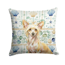 Load image into Gallery viewer, Hairless Palomino Chinese Crested Coastal Sea Glass Throw Pillow