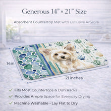 Load image into Gallery viewer, Powderpuff Chinese Crested Coastal Sea Glass Dish Drying Mat