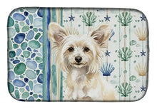 Load image into Gallery viewer, Powderpuff Chinese Crested Coastal Sea Glass Dish Drying Mat